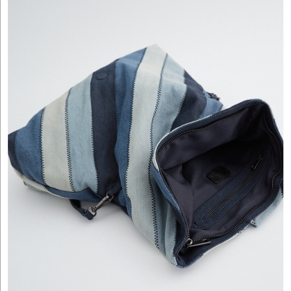 Zara Blue Denim Clutch Bag - Picture 10 of 11